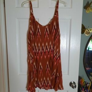 Living Doll Rust and Burgundy Sleeveless Dress